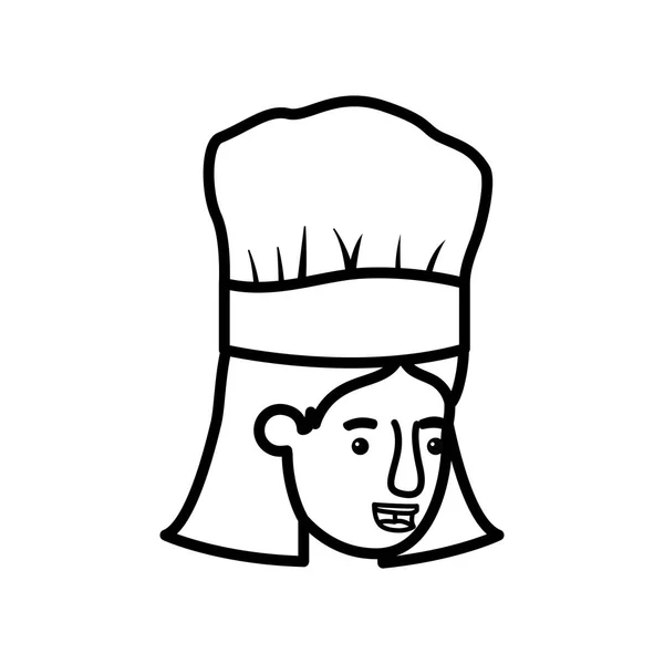 Cabeza de la mujer cocinar carácter avatar — Vector de stock