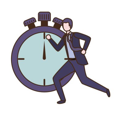 Saat avatar karakter ile işadamı