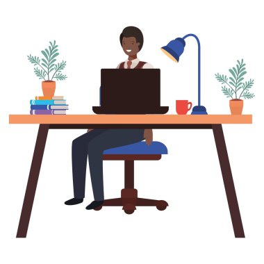 adam ofis avatar karakter çalışan