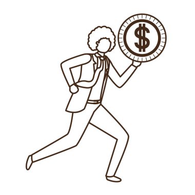 dolar işareti karakter ile işadamı