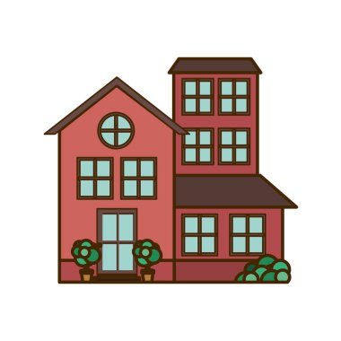 Bahçe izole simgesi ile ev