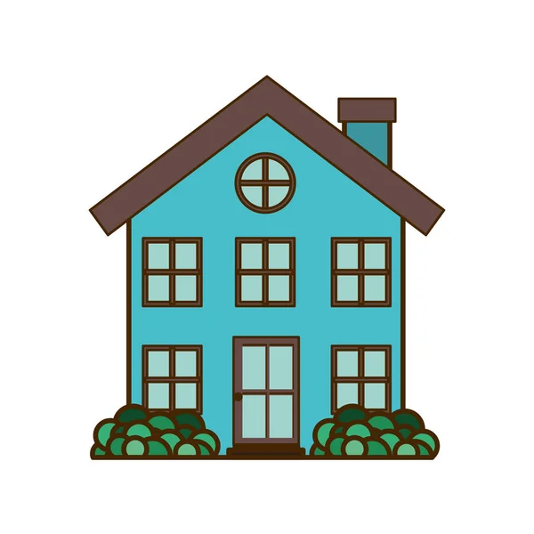 House with garden isolated icon — Stock Vector