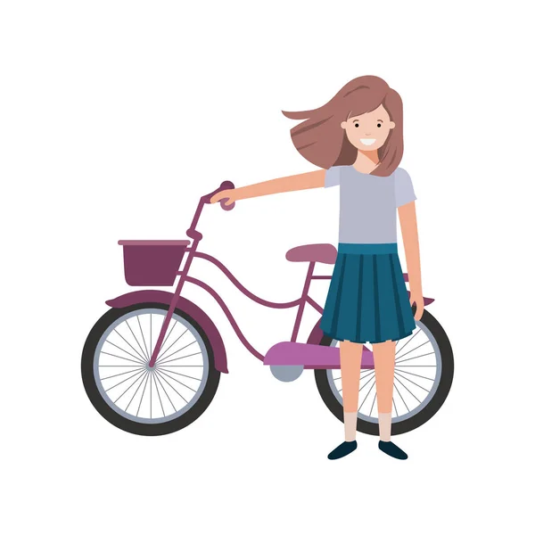 Dívka s avatarem na kole — Stockový vektor