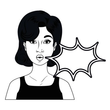 konuşma balonu avatar karakter olan kadın