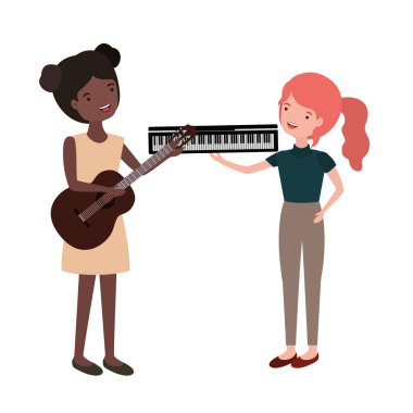 müzik aletleri karakteri olan kadınlar