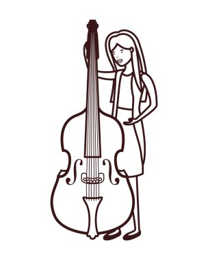 Keman karakteri ile genç kadın