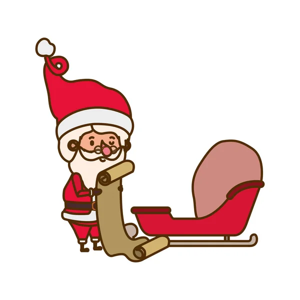 Santa claus on sleigh avatar character — Stock Vector