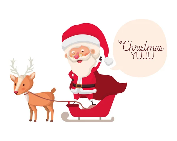 Santa Claus op slee avatar karakter — Stockvector