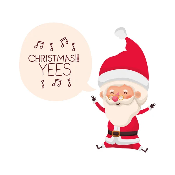 Santa Claus con burbuja de discurso sobre la Navidad — Vector de stock