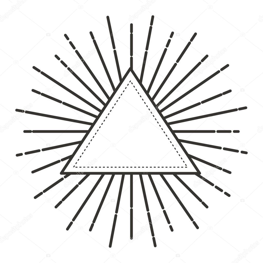 triangular frame with burst