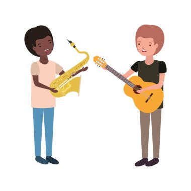 müzik aletleri karakter ile erkekler