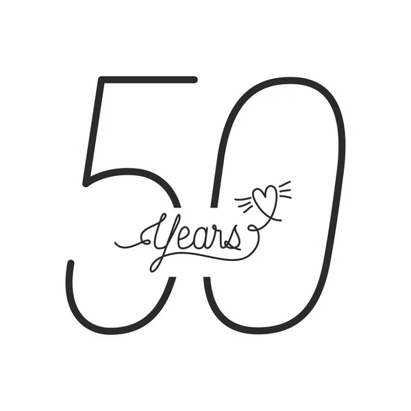 Número 50 para aniversário ícone do cartão de celebração —  Vetores de Stock