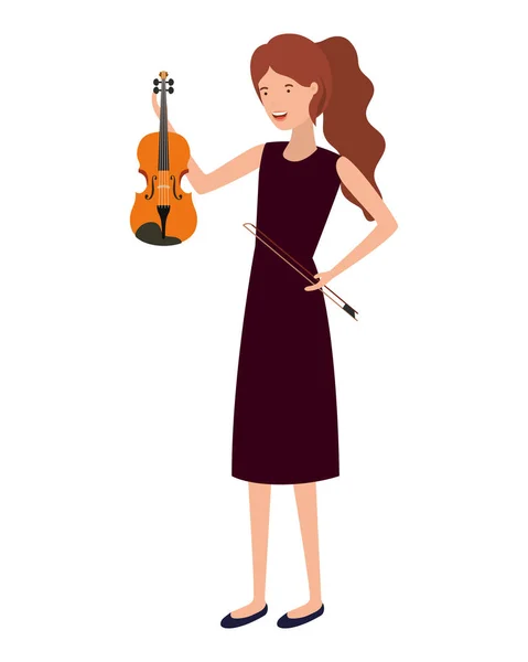 Mujer joven con carácter de violín — Archivo Imágenes Vectoriales