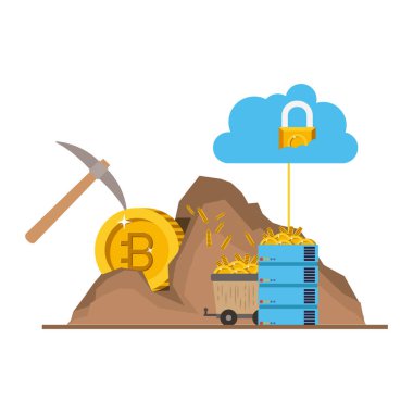 Bitcoin ticaret teknolojisi seti simgeleri