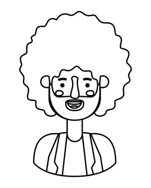 afro avatar karakter ile genç adam