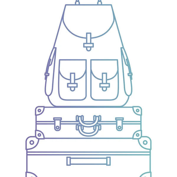 Valises sacs pile icône isolée — Image vectorielle