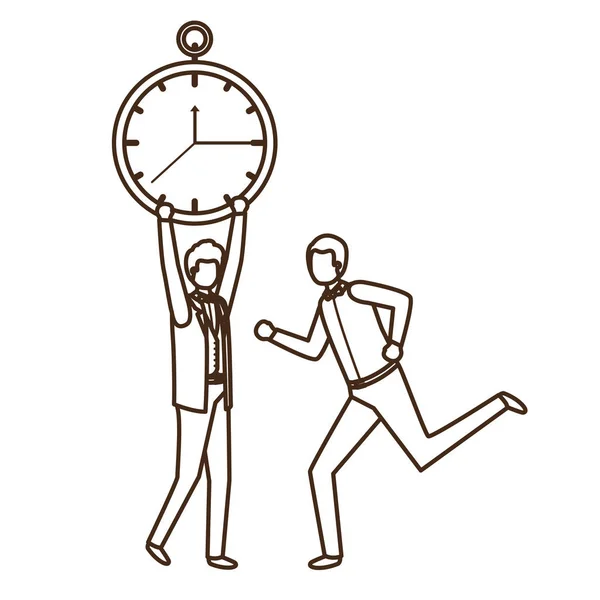 Affärs män med klocka avatar karaktär — Stock vektor