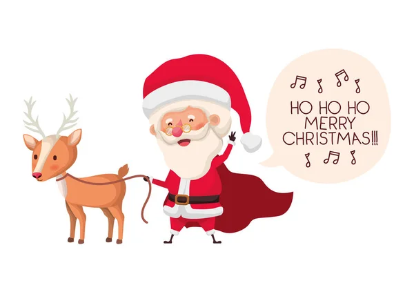 Santa Claus met rendieren avatar karakter — Stockvector