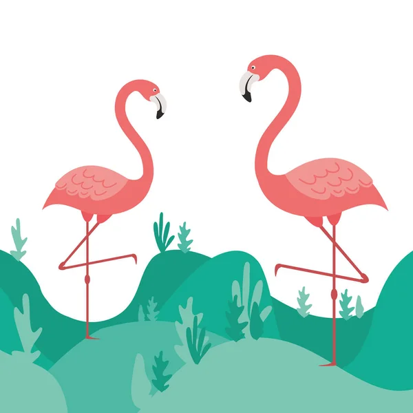 粉红色的火烈鸟孤立的图标 — 图库矢量图片