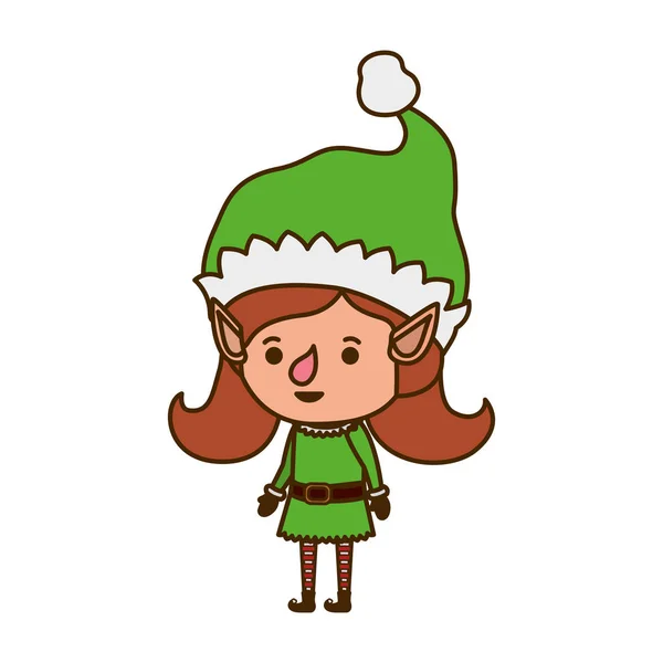 Elfo mulher andando avatar personagem — Vetor de Stock