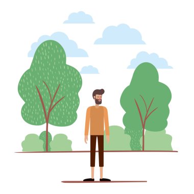 kamp avatar karakter sakal ile genç adam