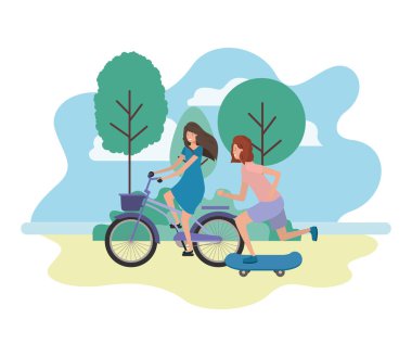 Spor karakterleri uygulayan genç kadınlar