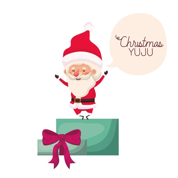 圣诞老人与礼品盒头像字符 — 图库矢量图片