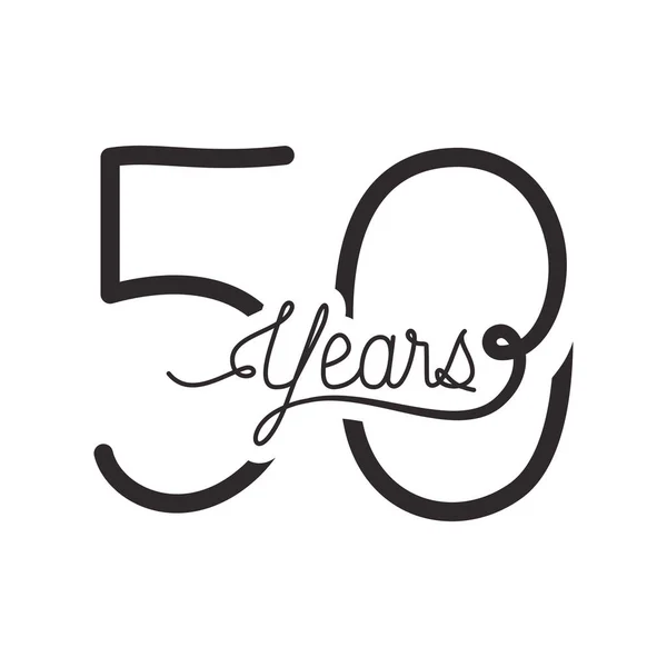 Numéro 50 pour l'icône de carte de célébration anniversaire — Image vectorielle
