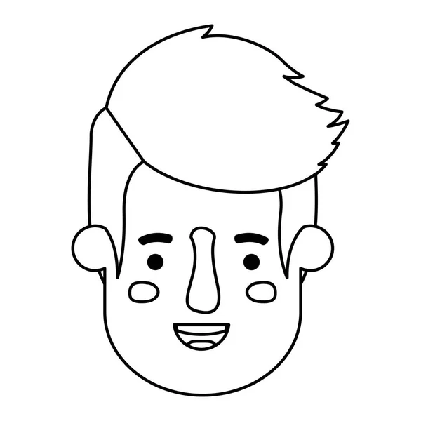 Mladý muž hlavou avatar postava — Stockový vektor