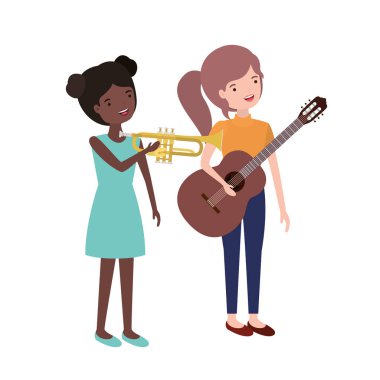 müzik aletleri karakteri olan kadınlar