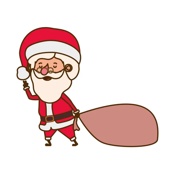 Papai Noel com saco de presentes caráter avatar —  Vetores de Stock