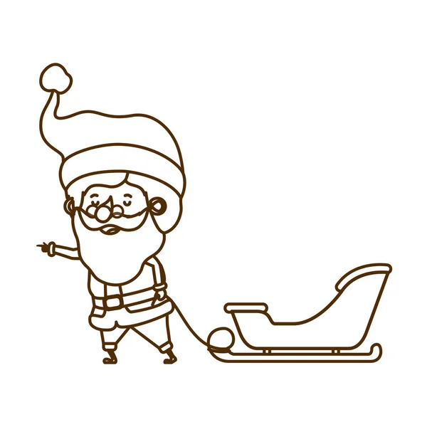 Άγιος Βασίλης με έλκηθρο χαρακτήρα avatar — Διανυσματικό Αρχείο