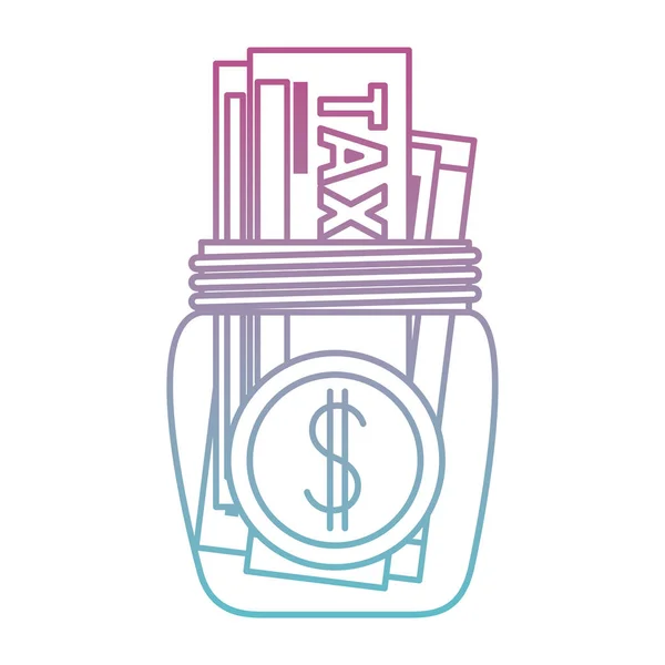 Pot avec icône fiscale — Image vectorielle