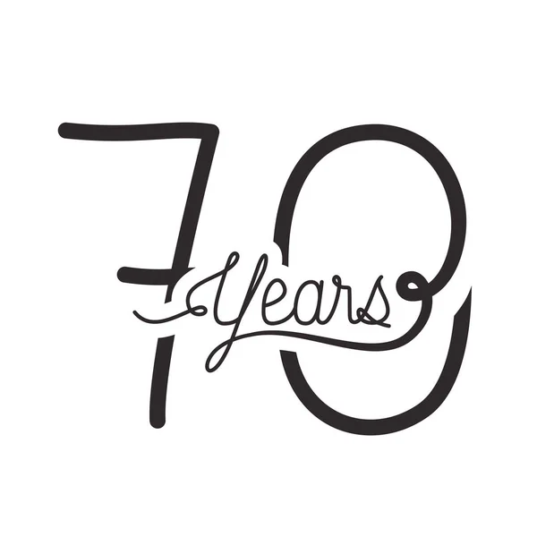 Número 70 para aniversário ícone do cartão de celebração —  Vetores de Stock