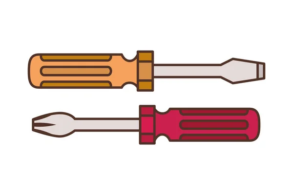 螺丝刀工具孤立的图标 — 图库矢量图片