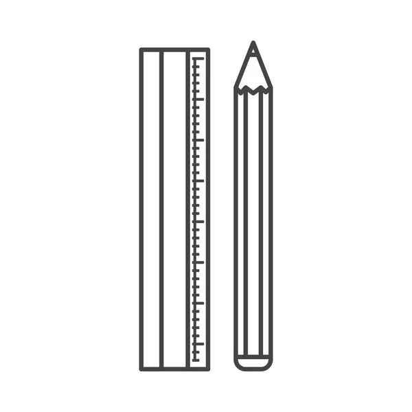 Ikona narzędzia Linijka na białym tle — Wektor stockowy