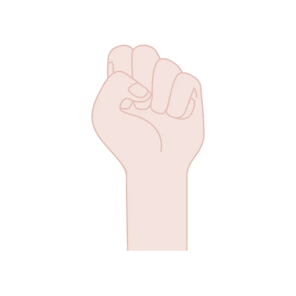 Mano en la señal de lucha icono aislado — Vector de stock