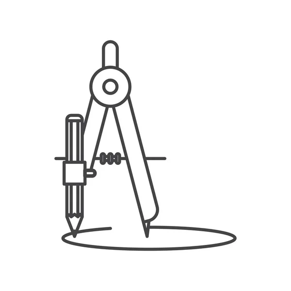 Outil boussole icône isolée — Image vectorielle
