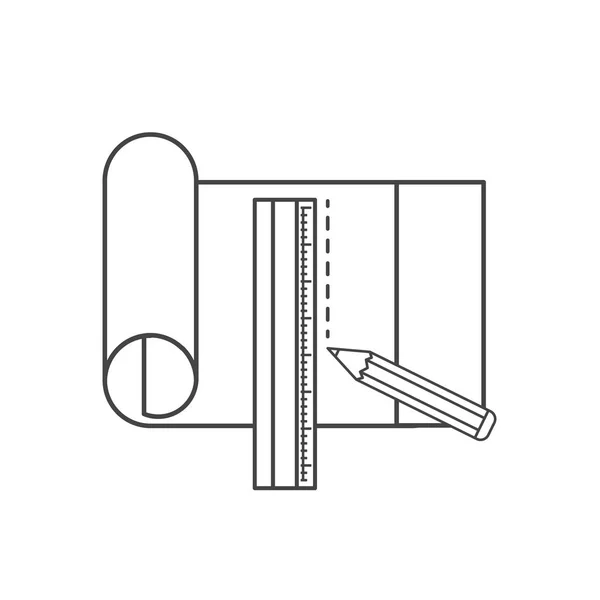 Plan de construction icône isolée — Image vectorielle