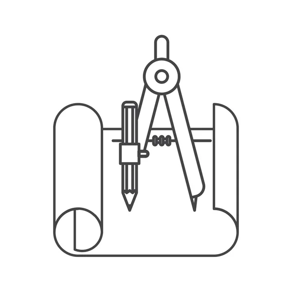Ikona na białym tle narzędzie kompasu — Wektor stockowy