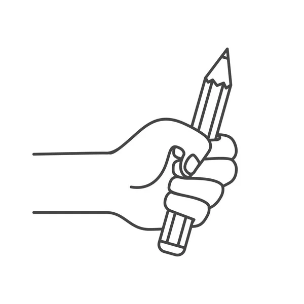 Hand med penna skriva isolerad ikon — Stock vektor