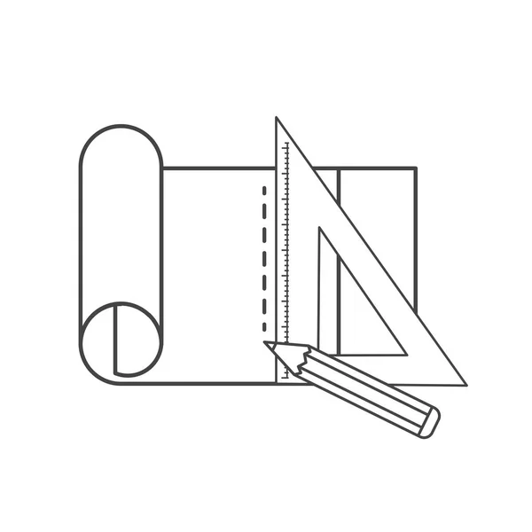 Squaring kural aracı yalıtılmış simgesi — Stok Vektör