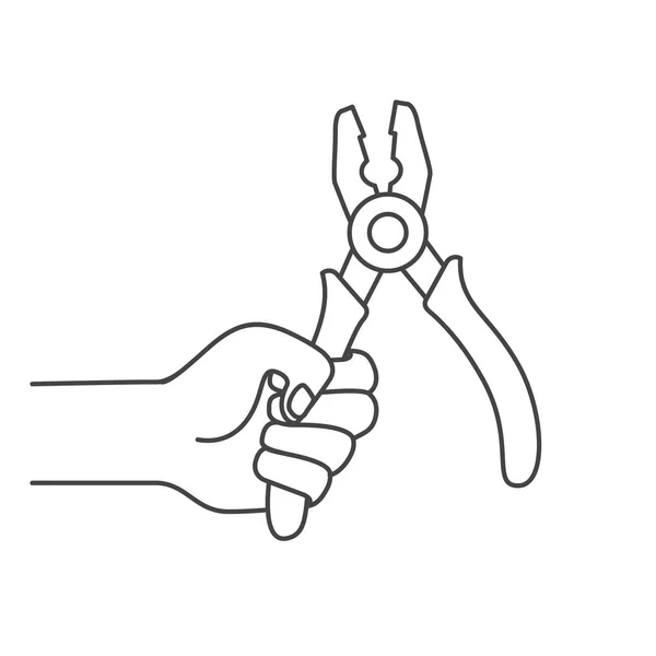 手与钳位工具隔离图标 — 图库矢量图片