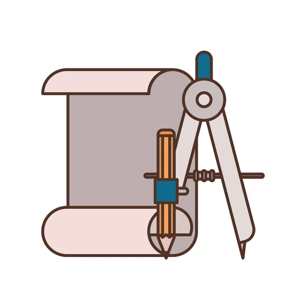 Kompass-Werkzeug isoliertes Symbol — Stockvektor