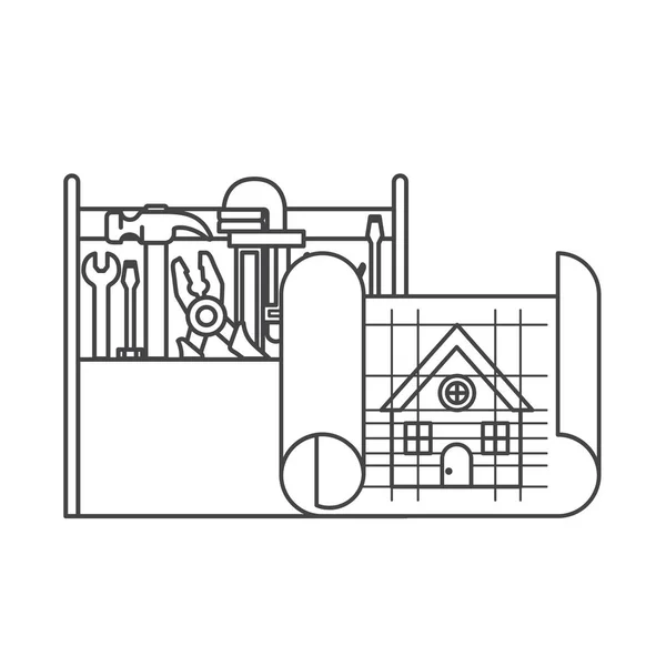 Construction tool box isolated icon — Stock Vector