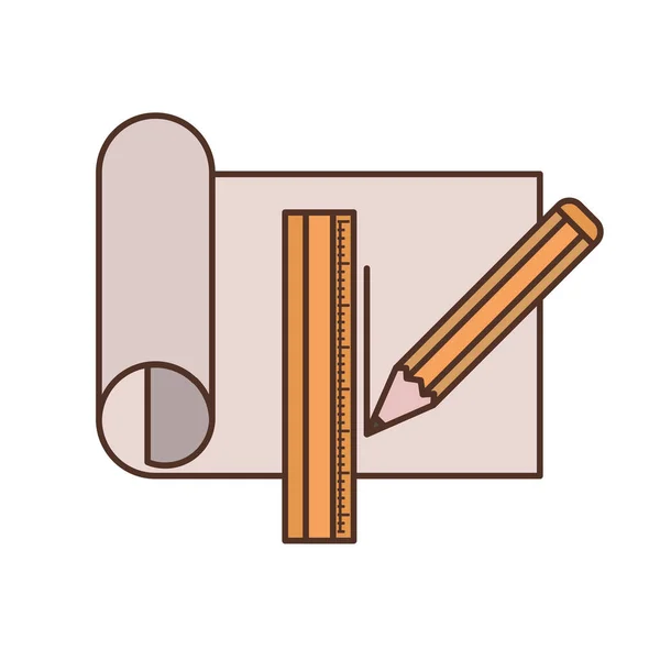 Plan de construction icône isolée — Image vectorielle