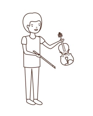 Keman karakteri ile genç adam