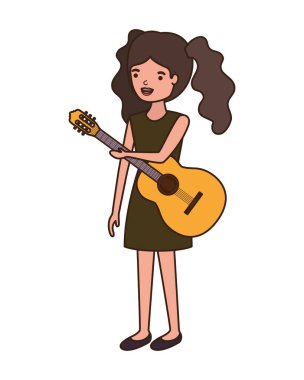 gitar karakteri ile genç kadın