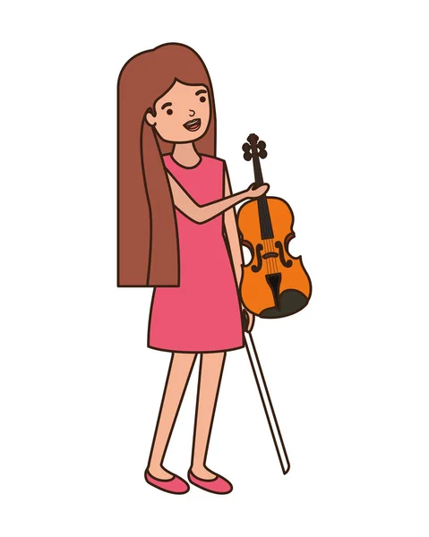 Giovane donna con carattere violino — Vettoriale Stock