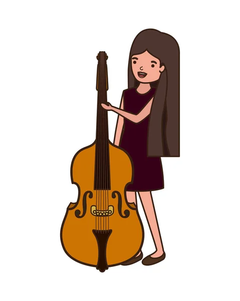 Giovane donna con carattere violino — Vettoriale Stock